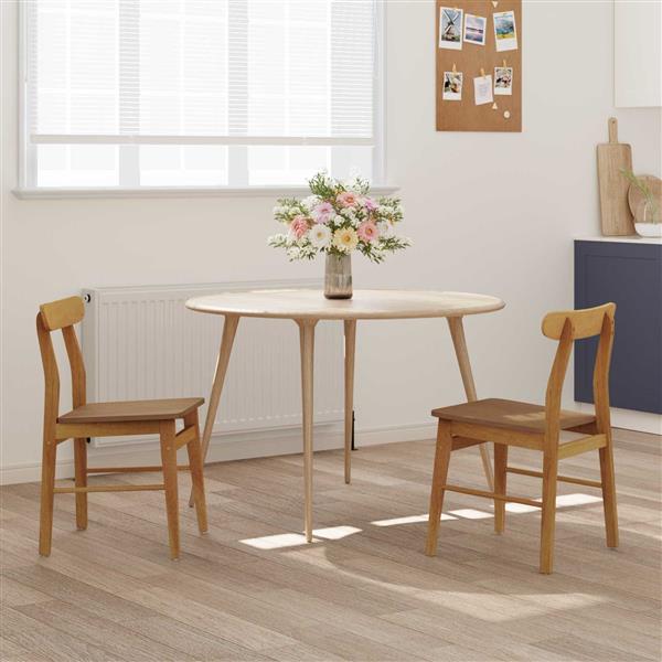 Grote foto vidaxl eetkamerstoel 2 pcs naturel 43 x 44 5 x 77 cm huis en inrichting stoelen