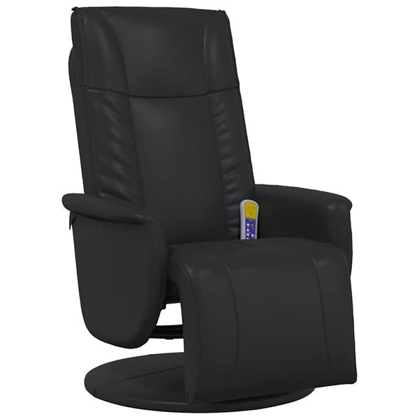 Grote foto vidaxl massage recliner stoel zwart 71 x 90 x 105 cm nep leer huis en inrichting stoelen