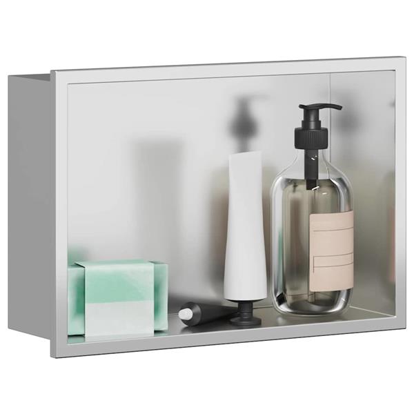 Grote foto vidaxl douche niche zilver 30 x 20 x 9.5 cm roestvrij staal huis en inrichting complete badkamers