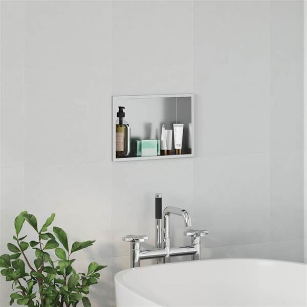 Grote foto vidaxl douche niche zilver 30 x 20 x 9.5 cm roestvrij staal huis en inrichting complete badkamers
