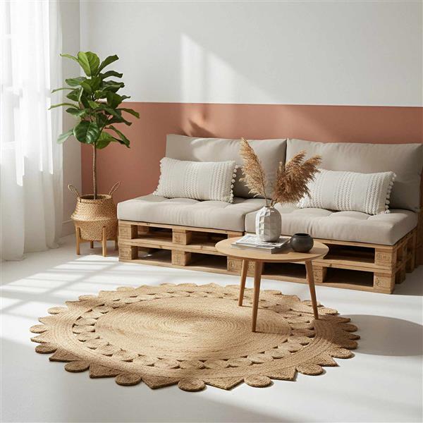 Grote foto vidaxl tapijt bruin 240 cm jute huis en inrichting vloerbedekking en kleden