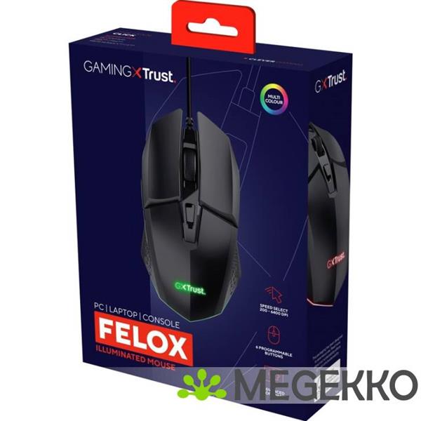 Grote foto trust gxt 109 felox zwarte gaming muis computers en software overige computers en software