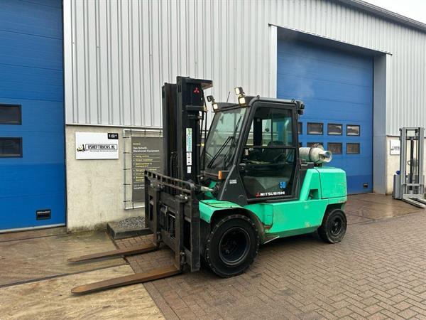 Grote foto vs 22526 lpg triplex 5tons heftruck mitsubishi fg50k 2 vorkenspreider agrarisch heftrucks