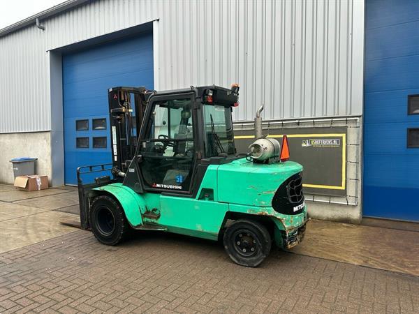 Grote foto vs 22526 lpg triplex 5tons heftruck mitsubishi fg50k 2 vorkenspreider agrarisch heftrucks