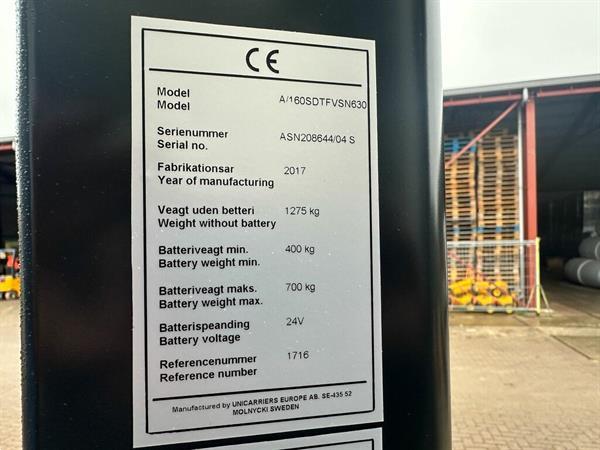 Grote foto vs 22521 elektrisch triplex sta stapelaar 6300mm refurbished doe het zelf en verbouw hefwerktuigen