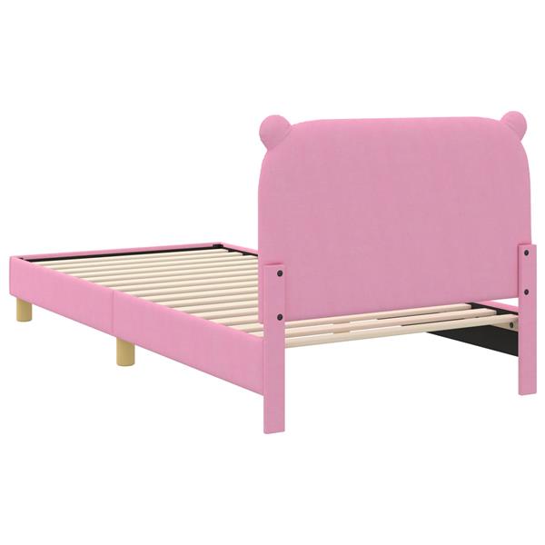 Grote foto vidaxl bedframe voor kinderen met hoofdbord roze 90 x 200 cm stof antiek en kunst stoelen en banken
