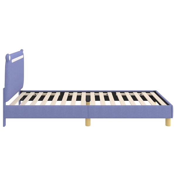 Grote foto vidaxl bedframe voor kinderen met hoofdbord jeans blauw 80 x 200 cm antiek en kunst stoelen en banken
