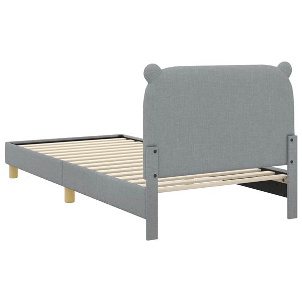 Grote foto vidaxl bedframe voor kinderen met hoofdbord lichtgrijs 80 x 200 cm antiek en kunst stoelen en banken