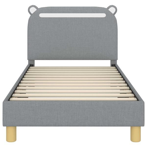 Grote foto vidaxl bedframe voor kinderen met hoofdbord lichtgrijs 80 x 160 cm antiek en kunst stoelen en banken