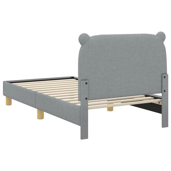 Grote foto vidaxl bedframe voor kinderen met hoofdbord lichtgrijs 80 x 160 cm antiek en kunst stoelen en banken