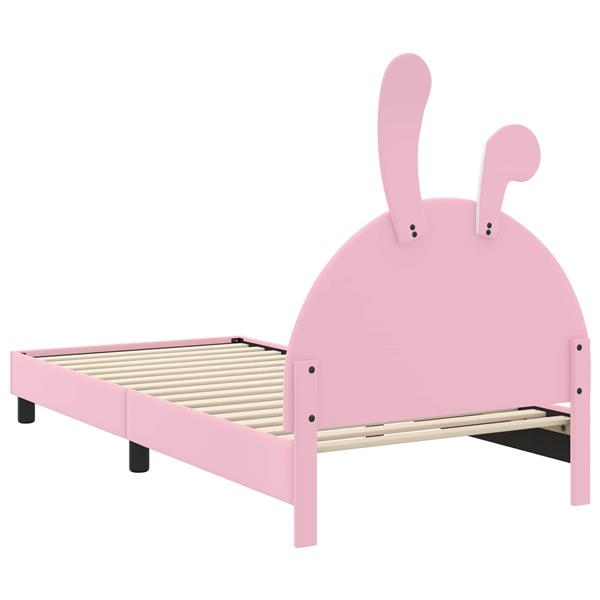 Grote foto vidaxl bedframe voor kinderen met hoofdbord roze 80 x 200 cm pu antiek en kunst stoelen en banken