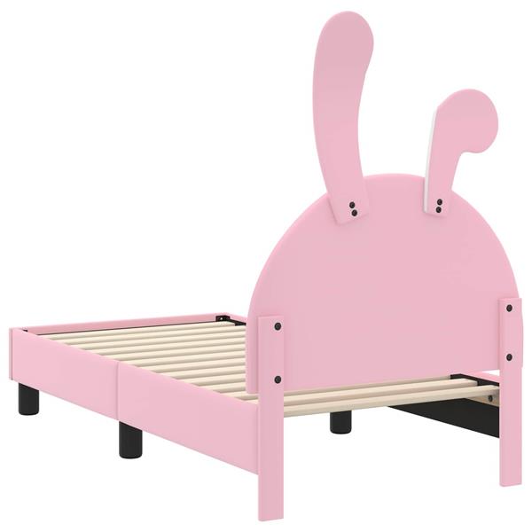Grote foto vidaxl peuterbedframe met hoofdbord met hoofdeinde roze 70 x 140 cm pu antiek en kunst stoelen en banken