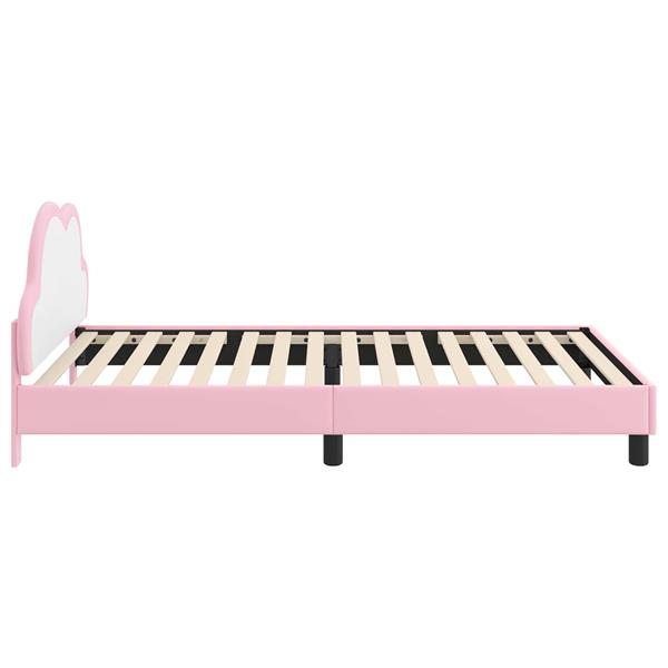 Grote foto vidaxl bedframe voor kinderen met hoofdbord roze 90 x 200 cm pu antiek en kunst stoelen en banken