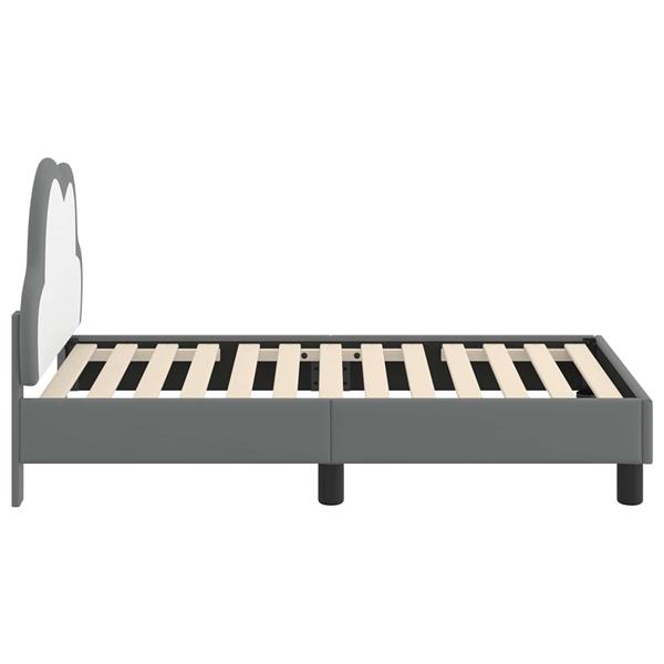 Grote foto vidaxl peuterbedframe met hoofdbord lichtgrijs 70 x 140 cm pu antiek en kunst stoelen en banken