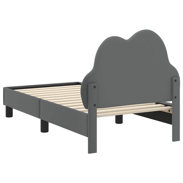 Grote foto vidaxl peuterbedframe met hoofdbord lichtgrijs 70 x 140 cm pu antiek en kunst stoelen en banken