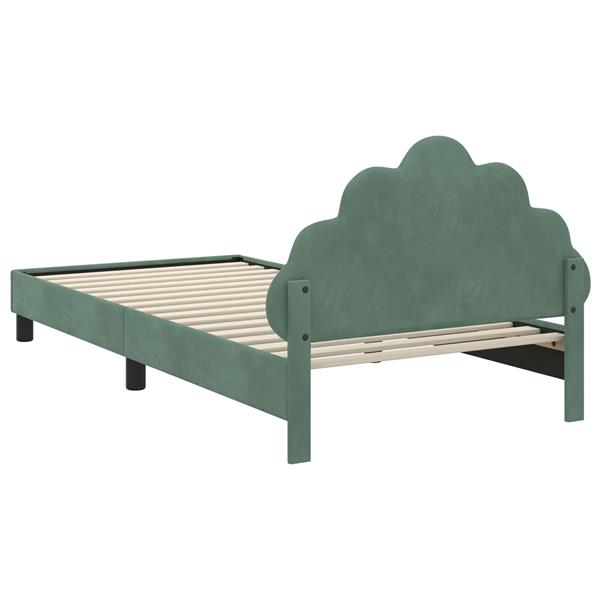 Grote foto vidaxl bedframe voor kinderen met hoofdbord zeegroen 90 x 190 cm antiek en kunst stoelen en banken
