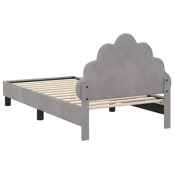 Grote foto vidaxl bedframe voor kinderen met hoofdbord lichtgrijs 80 x 160 cm antiek en kunst stoelen en banken