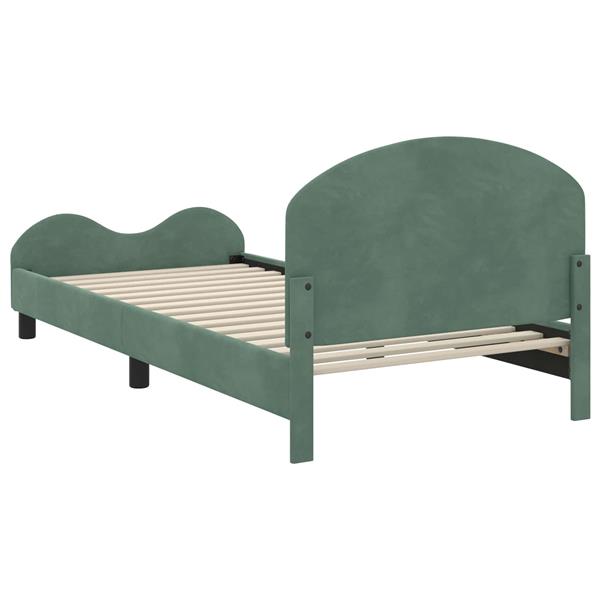 Grote foto vidaxl bedframe voor kinderen met hoofdbord zeegroen 90 x 190 cm antiek en kunst stoelen en banken