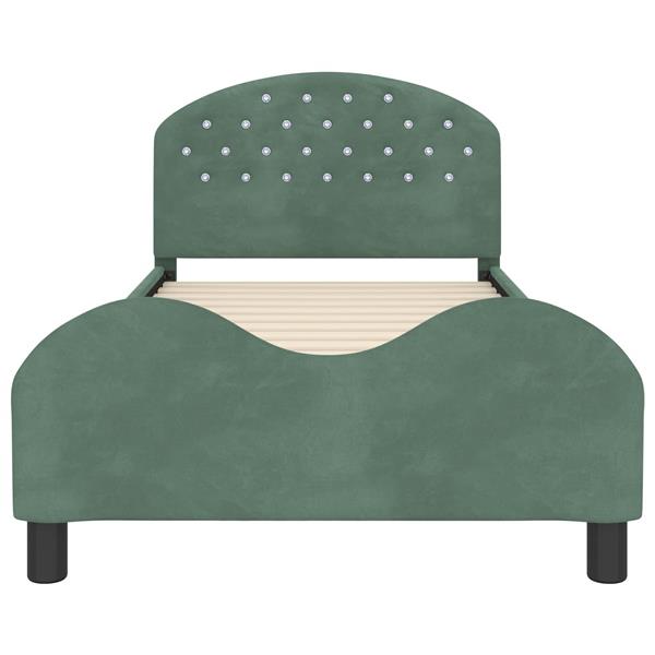 Grote foto vidaxl bedframe voor kinderen met hoofdbord zeegroen 80 x 200 cm antiek en kunst stoelen en banken