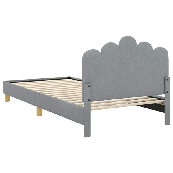 Grote foto vidaxl bedframe voor kinderen met hoofdbord lichtgrijs 90 x 200 cm antiek en kunst stoelen en banken