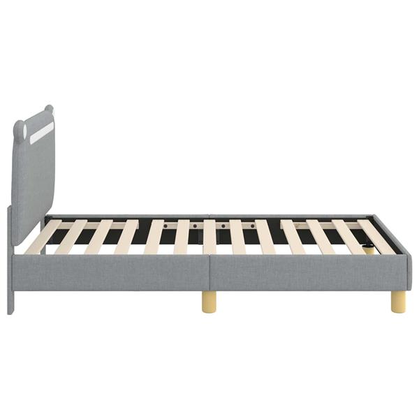 Grote foto vidaxl bedframe voor kinderen met hoofdbord lichtgrijs 80 x 160 cm antiek en kunst stoelen en banken