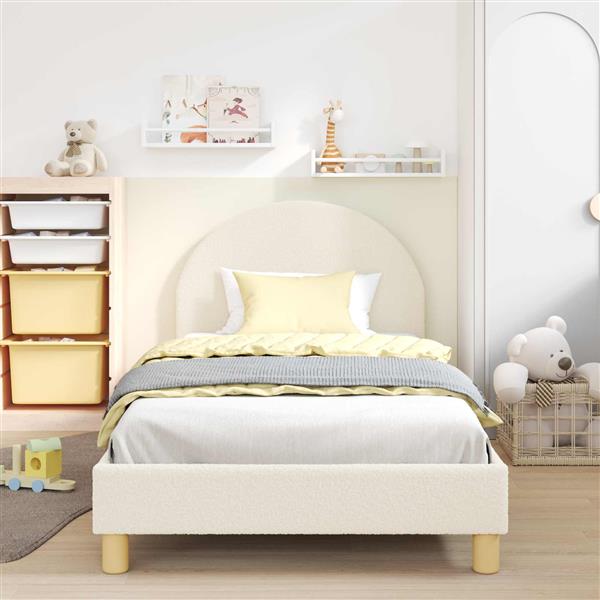 Grote foto vidaxl bedframe voor kinderen met hoofdbord cr me 90 x 190 cm antiek en kunst stoelen en banken