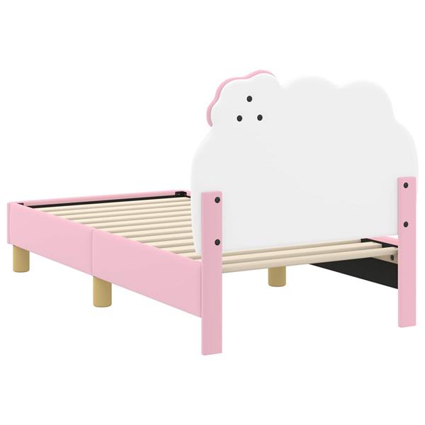 Grote foto vidaxl peuterbedframe met hoofdbord met hoofdeinde roze 70 x 140 cm pu antiek en kunst stoelen en banken