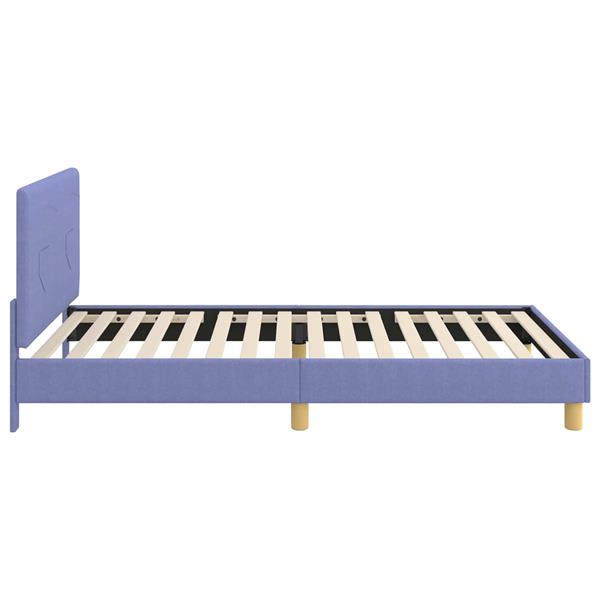 Grote foto vidaxl bedframe voor kinderen met hoofdbord jeans blauw 80 x 200 cm antiek en kunst stoelen en banken