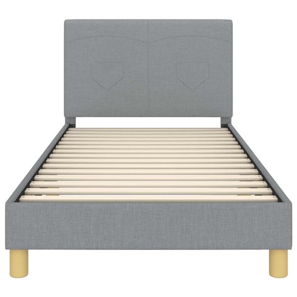 Grote foto vidaxl bedframe voor kinderen met hoofdbord lichtgrijs 80 x 200 cm antiek en kunst stoelen en banken