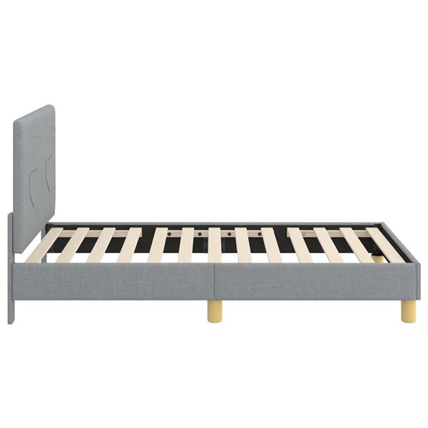 Grote foto vidaxl bedframe voor kinderen met hoofdbord lichtgrijs 80 x 160 cm antiek en kunst stoelen en banken