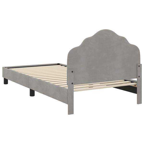 Grote foto vidaxl bedframe voor kinderen met hoofdbord lichtgrijs 90 x 200 cm antiek en kunst stoelen en banken