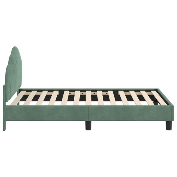 Grote foto vidaxl bedframe voor kinderen met hoofdbord zeegroen 80 x 160 cm antiek en kunst stoelen en banken