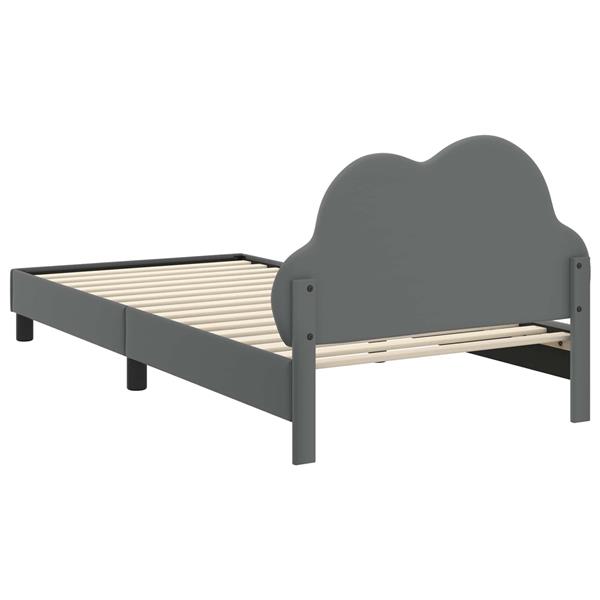 Grote foto vidaxl bedframe voor kinderen met hoofdbord lichtgrijs 80 x 200 cm pu antiek en kunst stoelen en banken