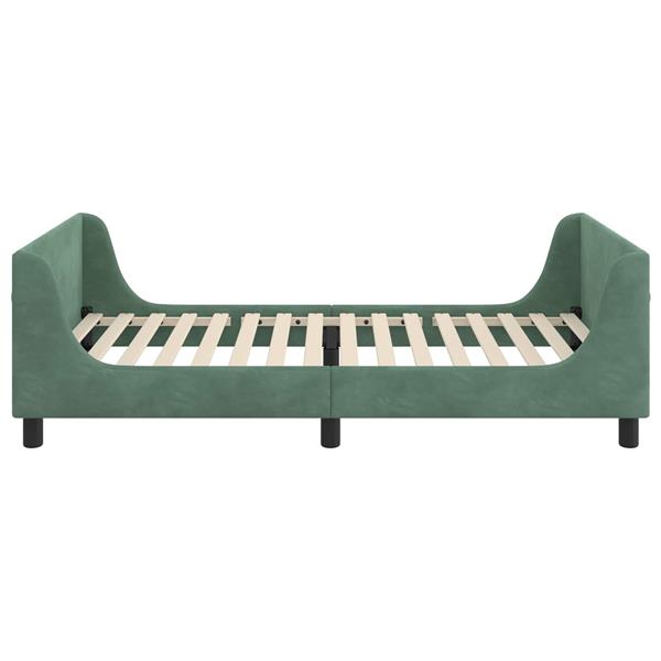 Grote foto vidaxl bedframe voor kinderen met hoofdbord zeegroen 90 x 200 cm antiek en kunst stoelen en banken