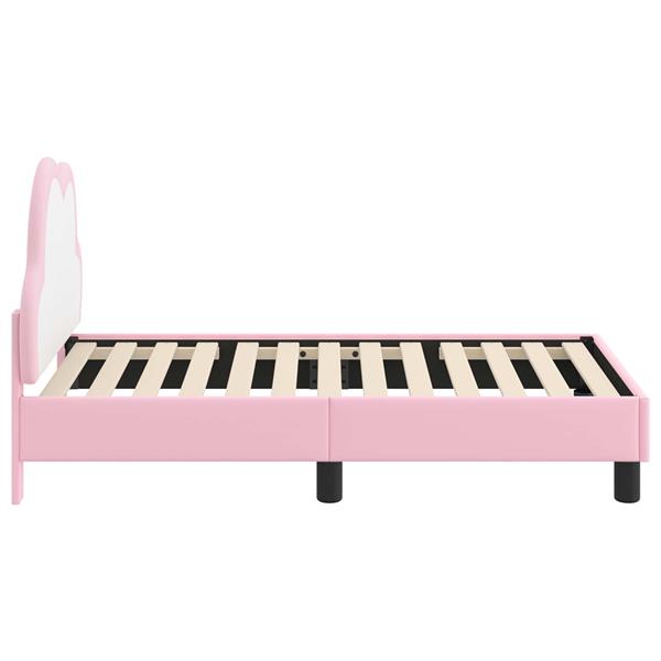 Grote foto vidaxl peuterbedframe met hoofdbord met hoofdeinde roze 70 x 140 cm pu antiek en kunst stoelen en banken