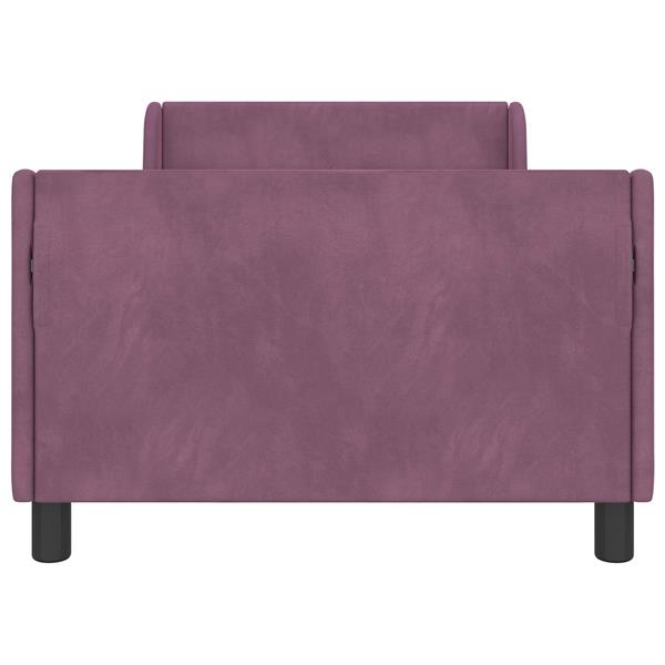 Grote foto vidaxl bedframe voor kinderen met hoofdbord paars 90 x 200 cm fluweel antiek en kunst stoelen en banken