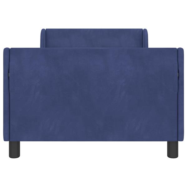 Grote foto vidaxl bedframe voor kinderen met hoofdbord politieblauw 90 x 190 cm antiek en kunst stoelen en banken