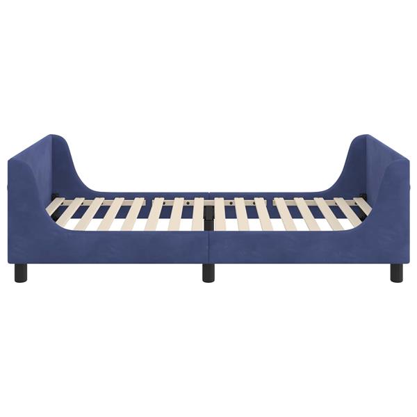 Grote foto vidaxl bedframe voor kinderen met hoofdbord politieblauw 90 x 190 cm antiek en kunst stoelen en banken