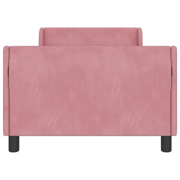 Grote foto vidaxl bedframe voor kinderen met hoofdbord roze 90 x 190 cm fluweel antiek en kunst stoelen en banken