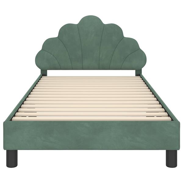 Grote foto vidaxl bedframe voor kinderen met hoofdbord zeegroen 90 x 200 cm antiek en kunst stoelen en banken