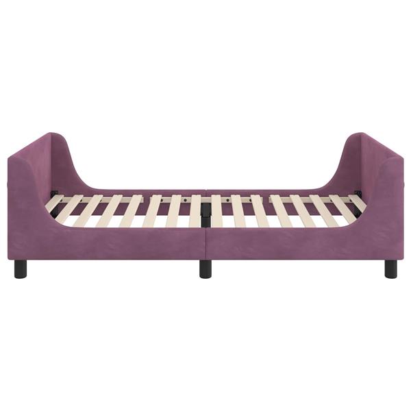 Grote foto vidaxl bedframe voor kinderen met hoofdbord paars 80 x 200 cm fluweel antiek en kunst stoelen en banken