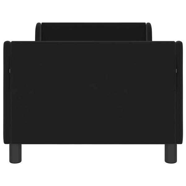 Grote foto vidaxl bedframe voor kinderen met hoofdbord zwart 80 x 160 cm fluweel antiek en kunst stoelen en banken
