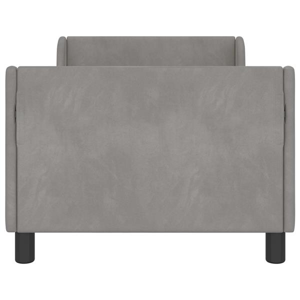 Grote foto vidaxl bedframe voor kinderen met hoofdbord lichtgrijs 80 x 160 cm antiek en kunst stoelen en banken