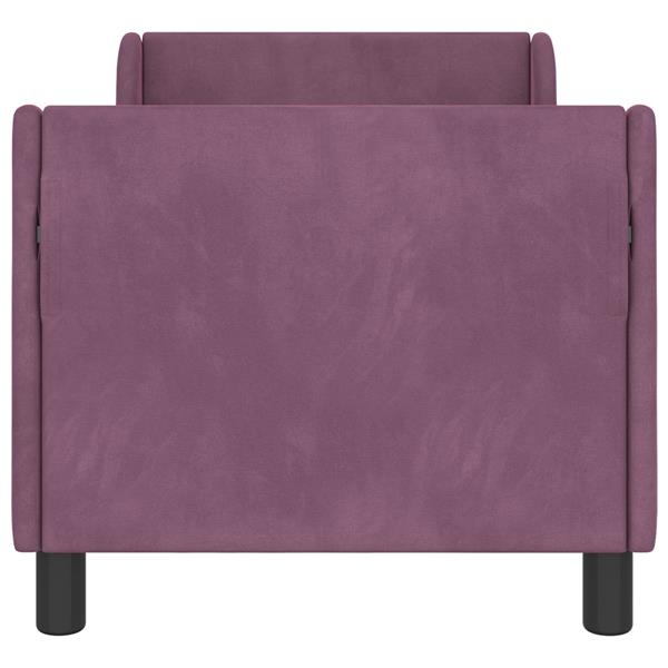 Grote foto vidaxl peuterbedframe met hoofdbord paars 70 x 140 cm fluweel antiek en kunst stoelen en banken