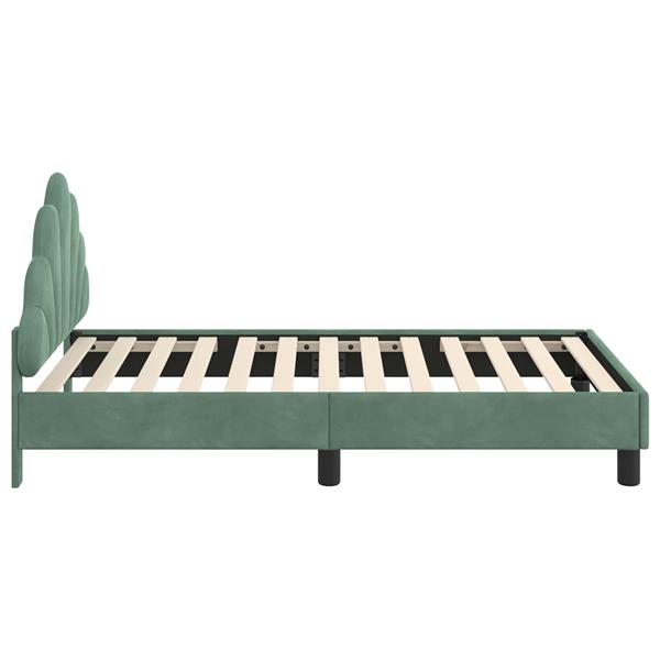 Grote foto vidaxl bedframe voor kinderen met hoofdbord zeegroen 80 x 160 cm antiek en kunst stoelen en banken