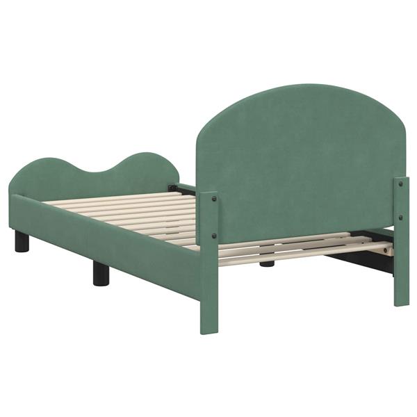 Grote foto vidaxl bedframe voor kinderen met hoofdbord zeegroen 80 x 160 cm antiek en kunst stoelen en banken