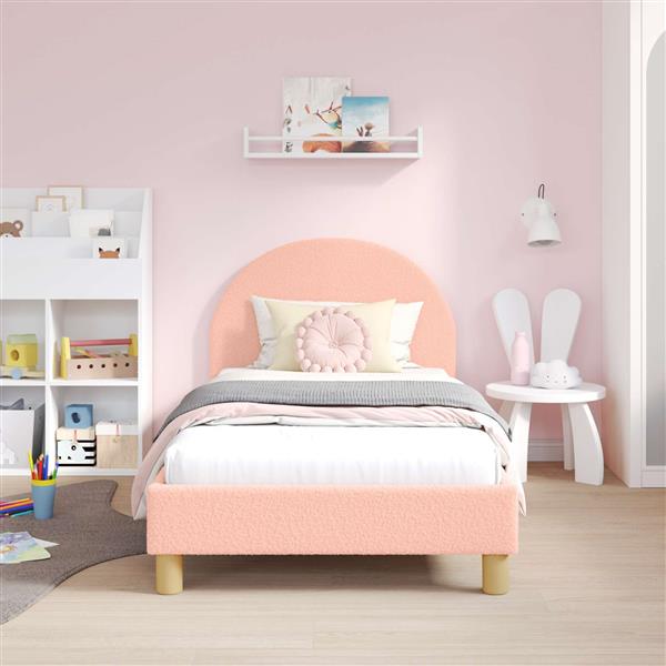 Grote foto vidaxl bedframe voor kinderen met hoofdbord roze 80 x 160 cm antiek en kunst stoelen en banken