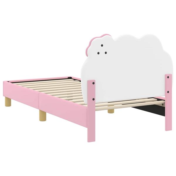 Grote foto vidaxl bedframe voor kinderen met hoofdbord roze 80 x 160 cm pu antiek en kunst stoelen en banken