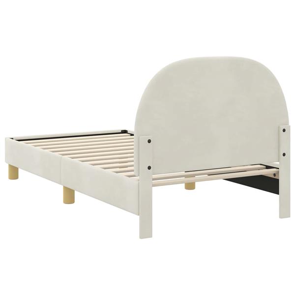 Grote foto vidaxl bedframe voor kinderen met hoofdbord cr me 80 x 160 cm fluweel antiek en kunst stoelen en banken