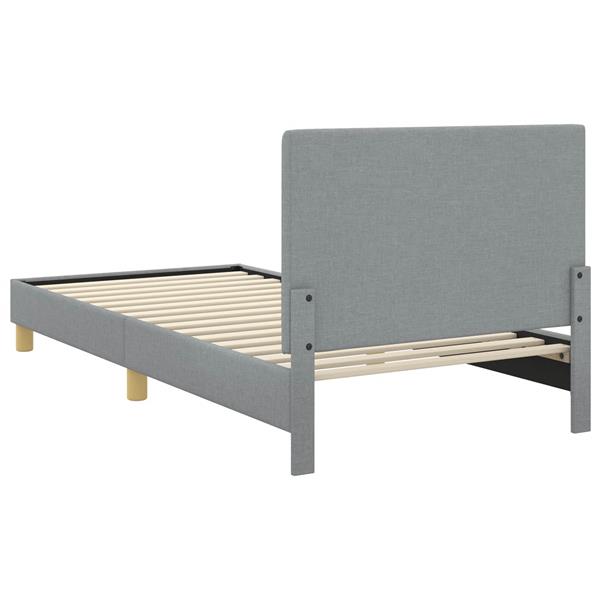 Grote foto vidaxl bedframe voor kinderen met hoofdbord lichtgrijs 90 x 190 cm antiek en kunst stoelen en banken